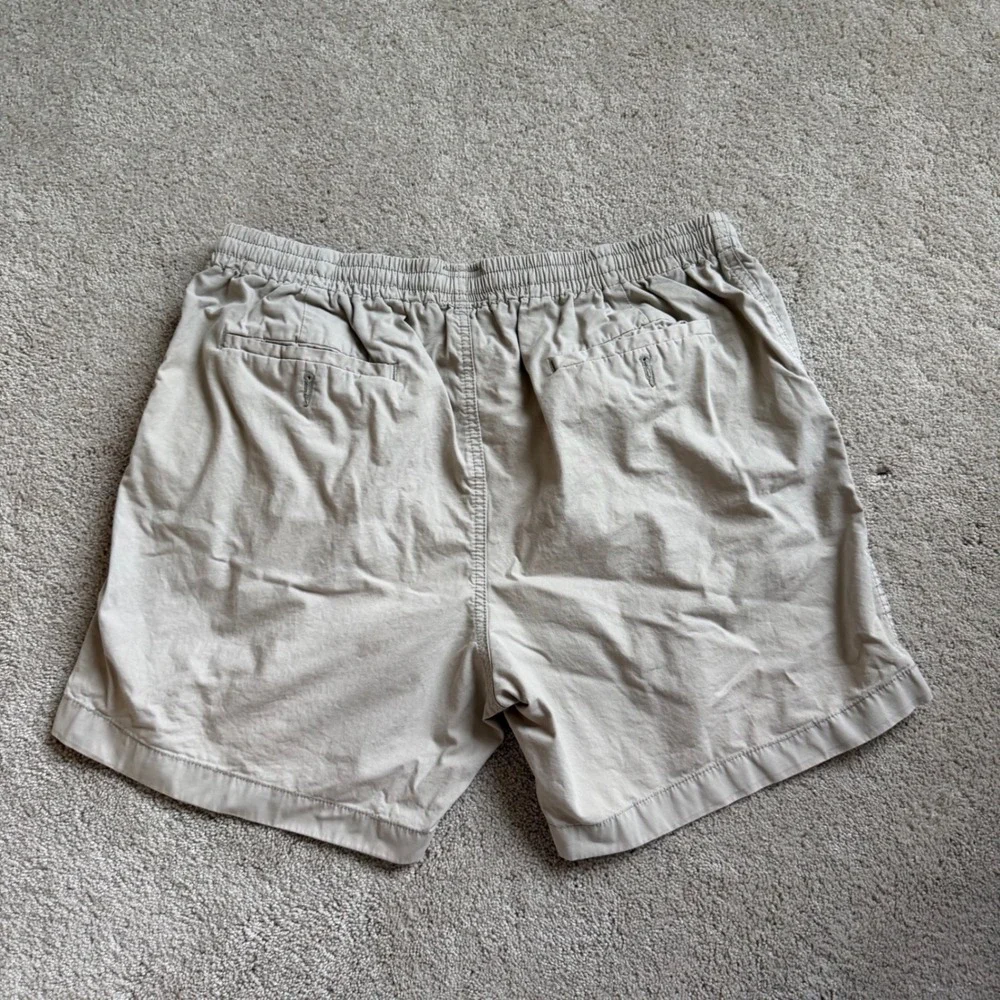 J.Crew Dock Shorts Khaki Tan Elastic Waist Stretch Cotton BE057 Size L